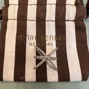 Henri Bendel sterling silver ring with rhinestones